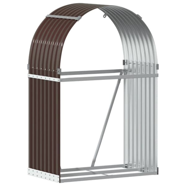 vidaXL brændestativ 80x45x120 cm galvaniseret stål brun