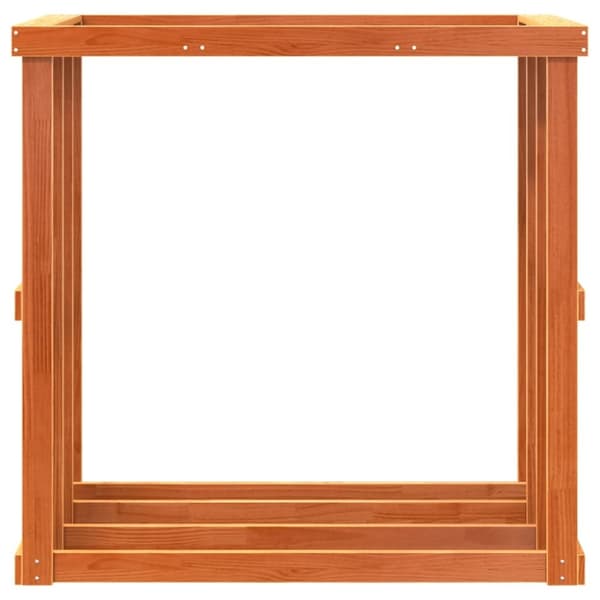 vidaXL Vedställ vaxbrun 109x52x106 cm massiv furu