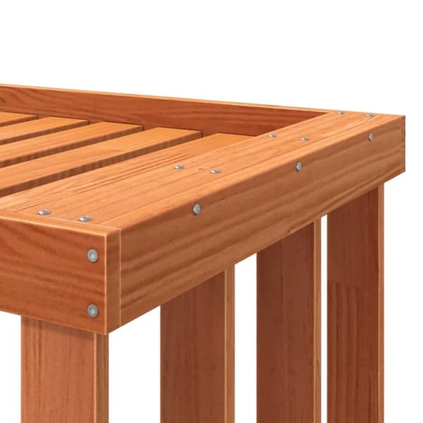 vidaXL Vedställ vaxbrun 109x52x106 cm massiv furu