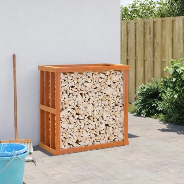 vidaXL Vedställ vaxbrun 109x52x106 cm massiv furu