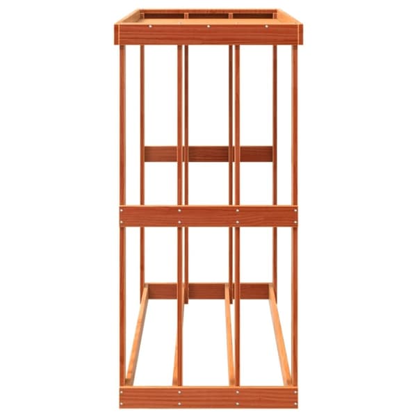 vidaXL udendørs brændestativ 109x52x106 cm massivt fyrretræ gyldenbrun