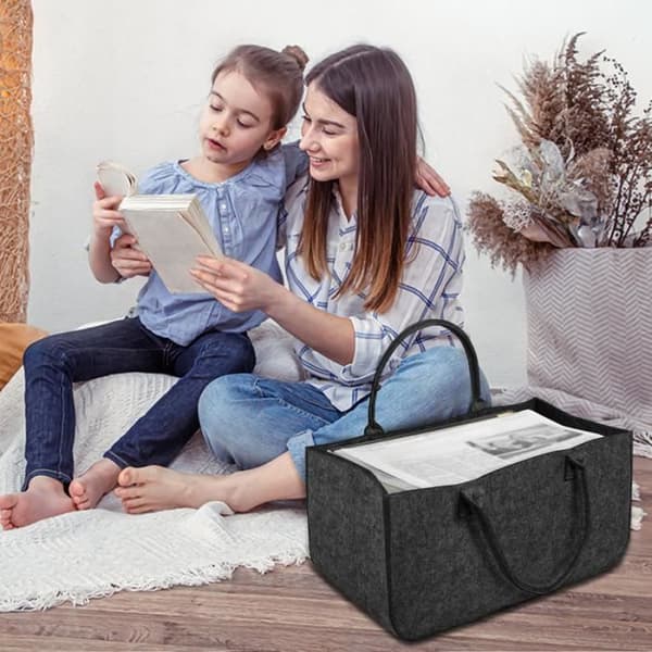 Filttbag - YUENFONG - 2x Fällbar korg - 50x25x25cm - Kapacitet 30kg - Mörkgrå
