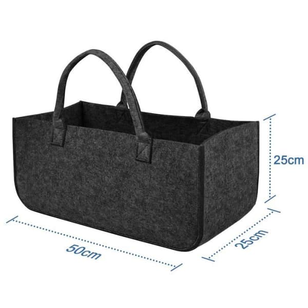 Filttbag - YUENFONG - 2x Fällbar korg - 50x25x25cm - Kapacitet 30kg - Mörkgrå