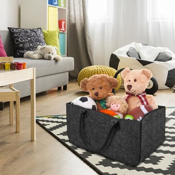 Säck i Filth - YUENFONG - 4x Fällbar Korg - Mörkgrå - 50x25x25cm - Kapacitet 30kg