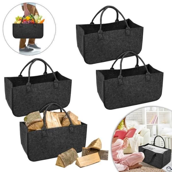 Säck i Filth - YUENFONG - 4x Fällbar Korg - Mörkgrå - 50x25x25cm - Kapacitet 30kg