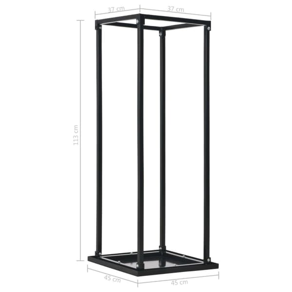 vidaXL brændestativ med bund 37 x 37 x 113 cm sort stål -  Brændekurve