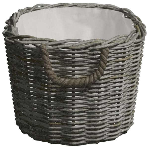 vidaXL Polttopuukori kantokahvoilla 60x40x28 cm harmaa paju -  Polttopuutelineet & -kärryt