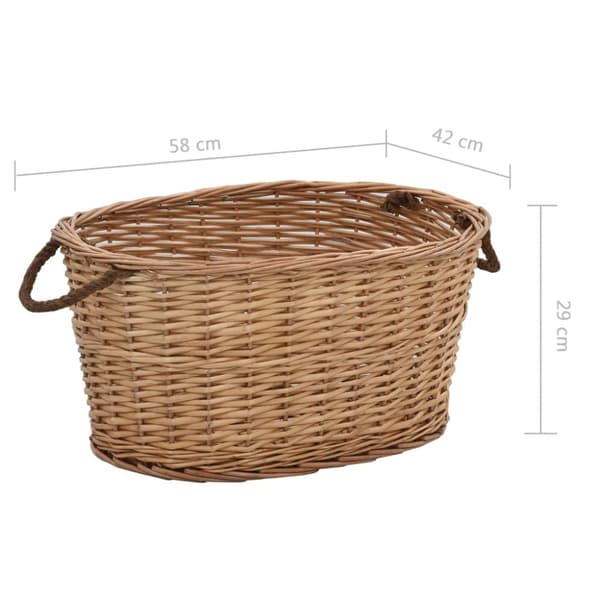 vidaXL brændekurv med håndtag 58 x 42 x 29 cm naturpil -  Brændekurve