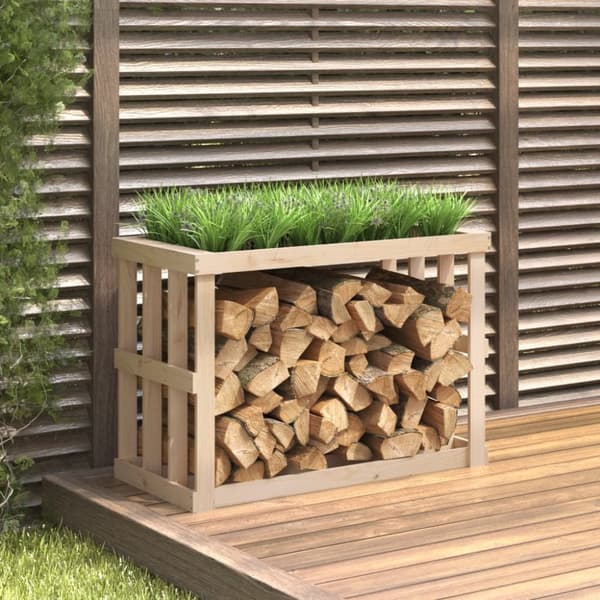 vidaXL Polttopuuteline ulos 108x52x74 cm täysi mänty -  Polttopuutelineet & -kärryt