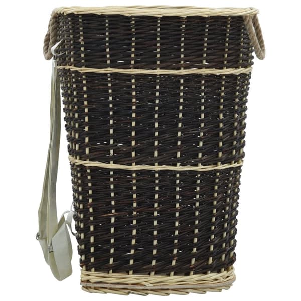 vidaXL Polttopuun kantoreppu hihnoilla 57x51x69 cm luonnollinen paju -  Polttopuutelineet & -kärryt
