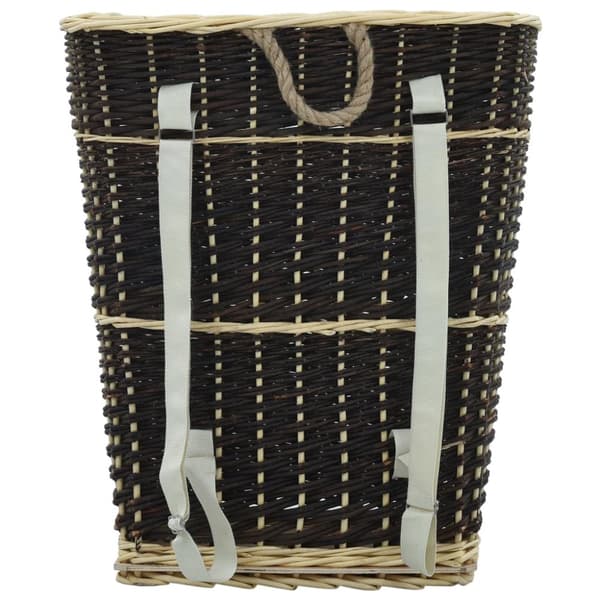 vidaXL Polttopuun kantoreppu hihnoilla 57x51x69 cm luonnollinen paju -  Polttopuutelineet & -kärryt