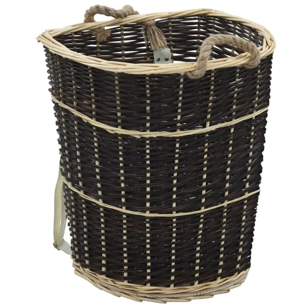 vidaXL Polttopuun kantoreppu hihnoilla 57x51x69 cm luonnollinen paju -  Polttopuutelineet & -kärryt