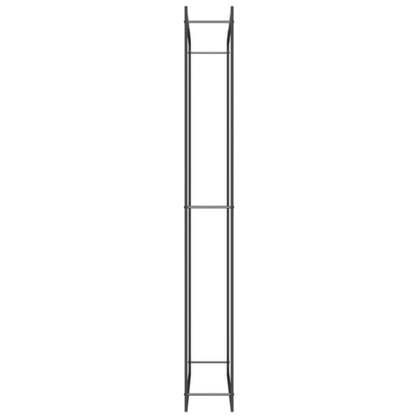vidaXL Polttopuuteline mattamusta 110x28x214 cm teräs -  Polttopuutelineet & -kärryt