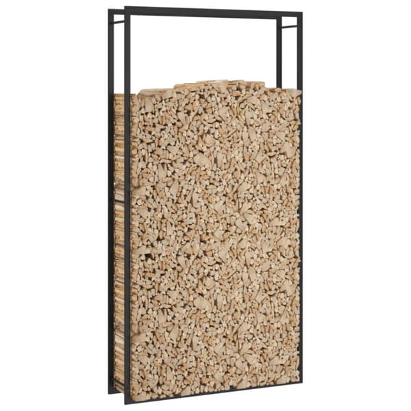 vidaXL Polttopuuteline mattamusta 110x28x214 cm teräs -  Polttopuutelineet & -kärryt