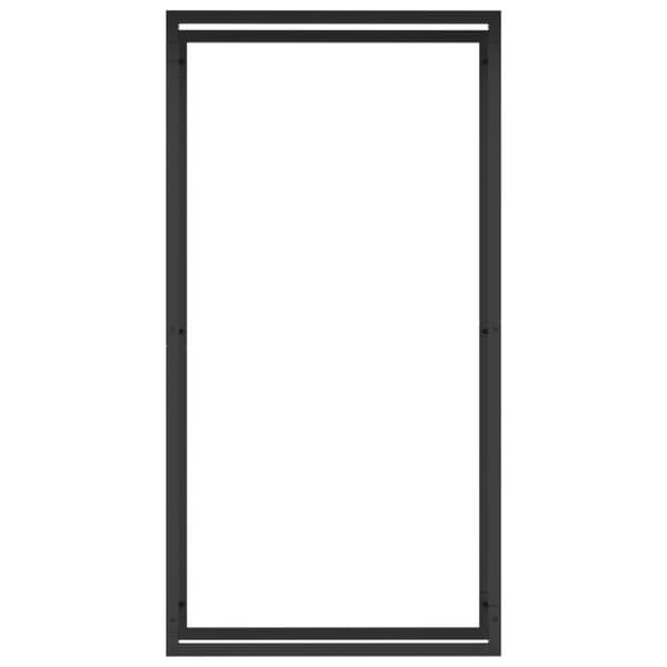 vidaXL Polttopuuteline mattamusta 80x28x154 cm teräs -  Polttopuutelineet & -kärryt