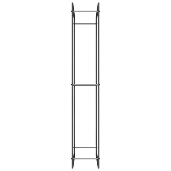 vidaXL Polttopuuteline mattamusta 80x28x154 cm teräs -  Polttopuutelineet & -kärryt