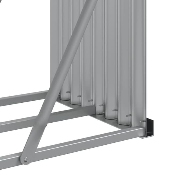 vidaXL Polttopuuteline hopea 300x45x100 cm galvanoitu teräs -  Polttopuutelineet & -kärryt
