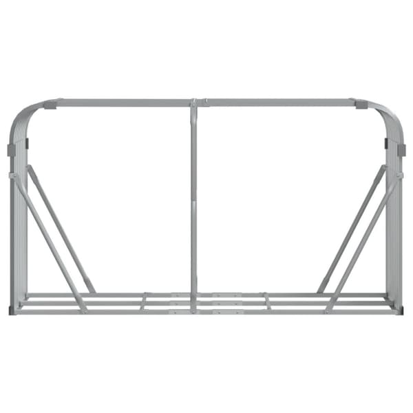 vidaXL Polttopuuteline vaaleanharmaa 180x45x100 cm galvanoitu teräs -  Polttopuutelineet & -kärryt