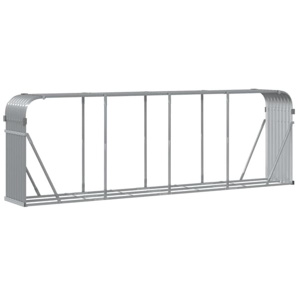 vidaXL Polttopuuteline vaaleanharmaa 300x45x100 cm galvanoitu teräs -  Polttopuutelineet & -kärryt