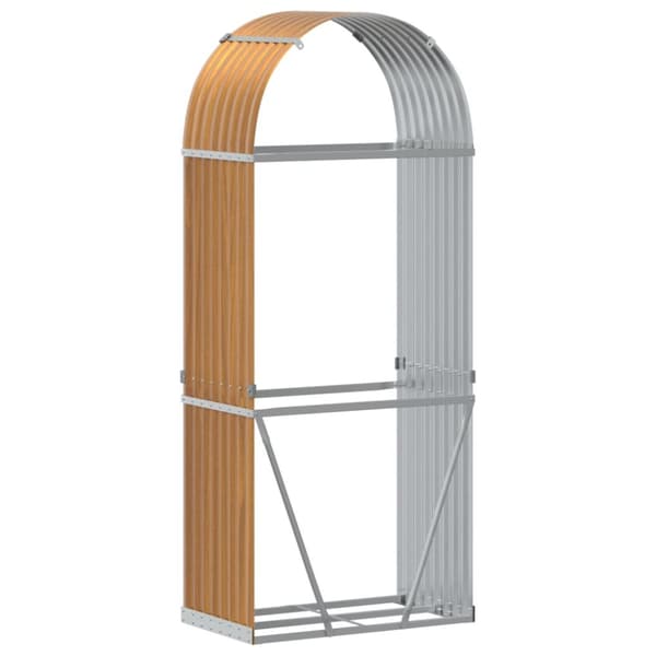 vidaXL Polttopuuteline vaaleanruskea 80x45x190 cm galvanoitu teräs -  Polttopuutelineet & -kärryt