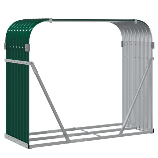 vidaXL Polttopuuteline vihreä 120x45x100 cm galvanoitu teräs -  Polttopuutelineet & -kärryt