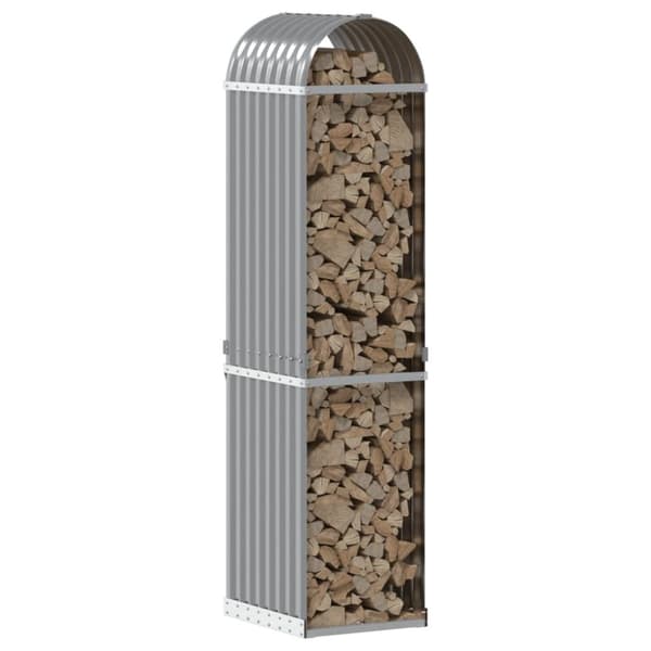 vidaXL brændestativ 40x45x170 cm galvaniseret stål lysegrå -  Brændekurve