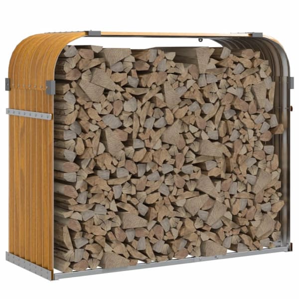 vidaXL Polttopuuteline vaaleanruskea 120x45x100 cm galvanoitu teräs -  Polttopuutelineet & -kärryt