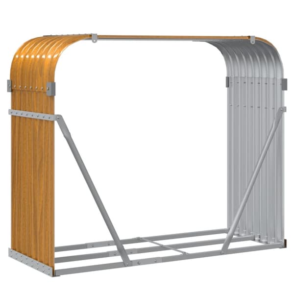 vidaXL Polttopuuteline vaaleanruskea 120x45x100 cm galvanoitu teräs -  Polttopuutelineet & -kärryt