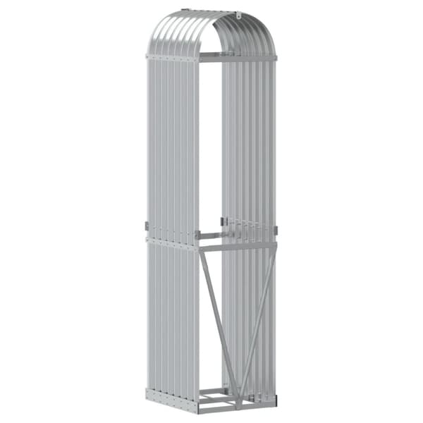 vidaXL Polttopuuteline hopea 40x45x170 cm galvanoitu teräs -  Polttopuutelineet & -kärryt