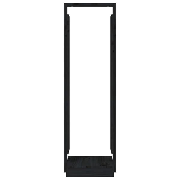 vidaXL brændestativ 33,5x30x110 cm massivt fyrretræ sort -  Brændekurve