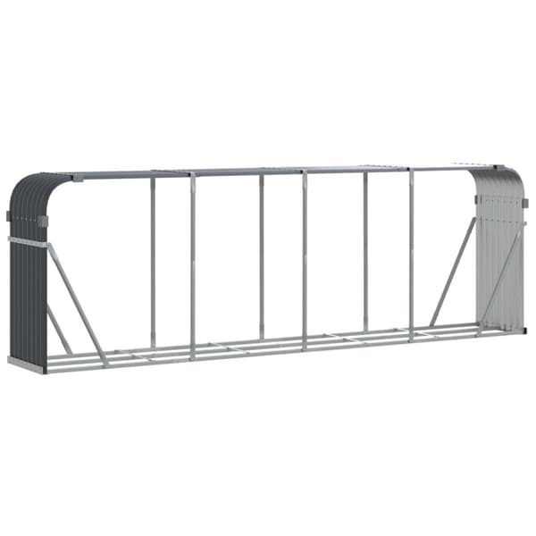 vidaXL brændestativ 300x45x100 cm galvaniseret stål antracitgrå -  Brændekurve