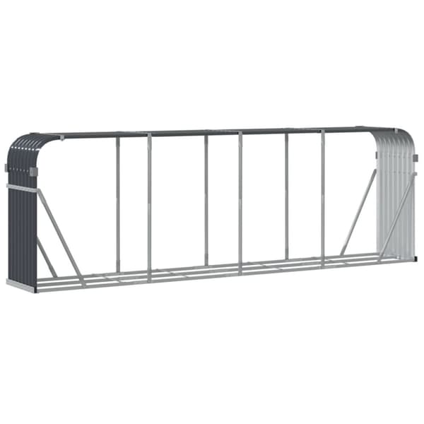 vidaXL brændestativ 300x45x100 cm galvaniseret stål antracitgrå -  Brændekurve