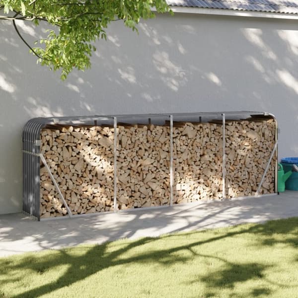 vidaXL brændestativ 300x45x100 cm galvaniseret stål antracitgrå -  Brændekurve