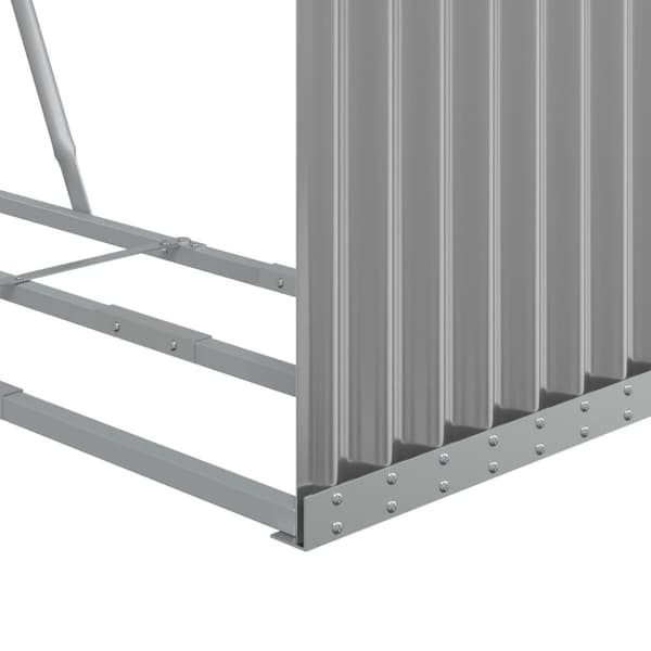 vidaXL Polttopuuteline vaaleanharmaa 120x45x140 cm galvanoitu teräs -  Polttopuutelineet & -kärryt
