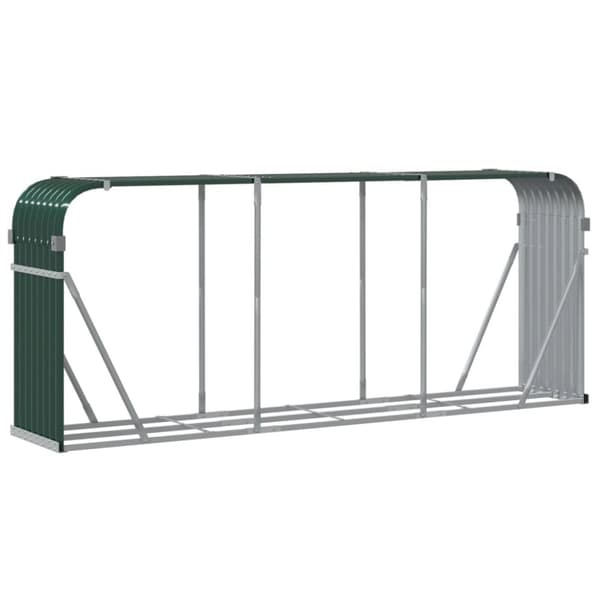 vidaXL Polttopuuteline vihreä 234x45x100 cm galvanoitu teräs -  Polttopuutelineet & -kärryt