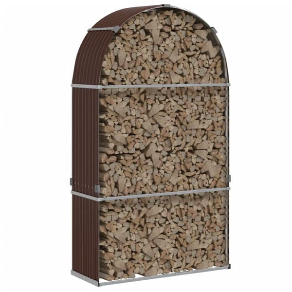 vidaXL Polttopuuteline ruskea 120x45x210 cm galvanoitu teräs -  Polttopuutelineet & -kärryt
