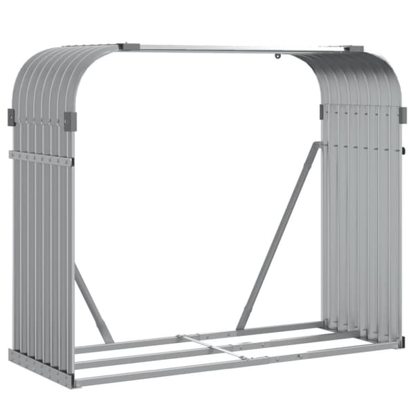 vidaXL Polttopuuteline vaaleanharmaa 120x45x100 cm galvanoitu teräs -  Polttopuutelineet & -kärryt