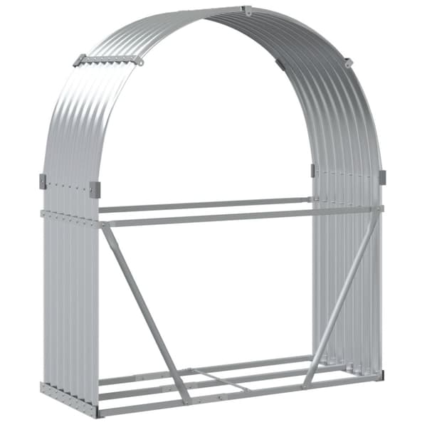 vidaXL brændestativ 120x45x140 cm galvaniseret stål sølvfarvet -  Brændekurve