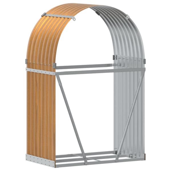 vidaXL Polttopuuteline vaaleanruskea 80x45x120 cm galvanoitu teräs -  Polttopuutelineet & -kärryt