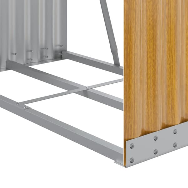vidaXL Polttopuuteline vaaleanruskea 80x45x120 cm galvanoitu teräs -  Polttopuutelineet & -kärryt