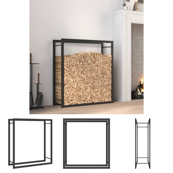 The Living Store brændestativ 80x28x86 cm stål matsort -  Brændekurve