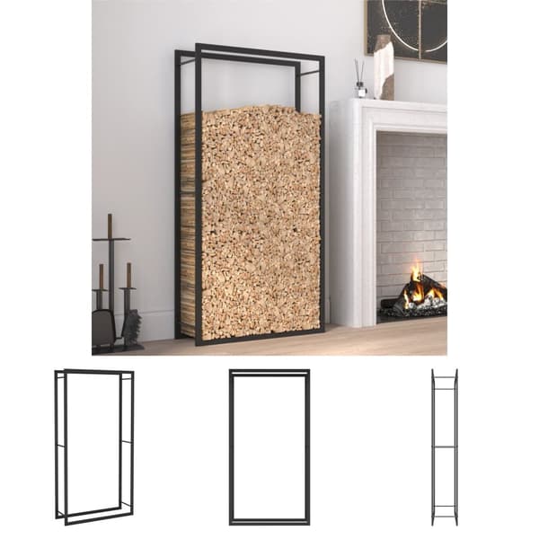 The Living Store brændestativ 80x28x154 cm stål matsort -  Brændekurve