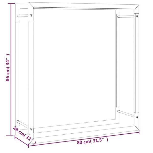 Brændekurve - Living brændestativ 80x28x86 cm stål matsort
