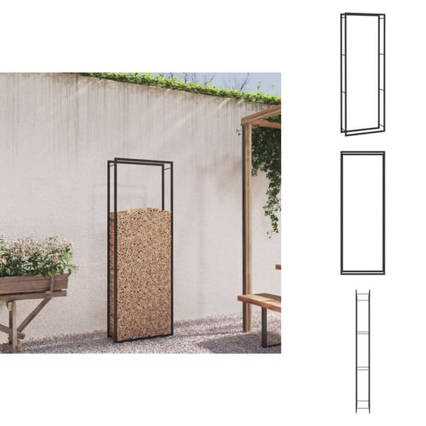 Brændekurve - Living brændestativ 80x28x222 cm stål matsort