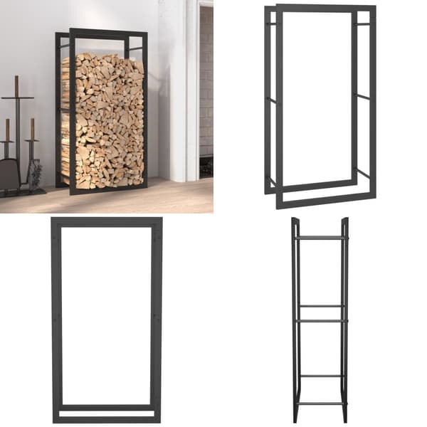 Vedställ matt svart 50x28x94 cm stål - Vedställ - Ved Ställ - Home & Living