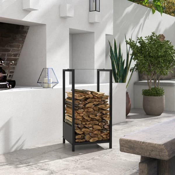 Rootz Brændestativ - Op til 50 Kg - Pulverlakeret stål - Pulverlakering - Indendørs+udendørs - Stål - Sort - 39 x 35 x 76 cm