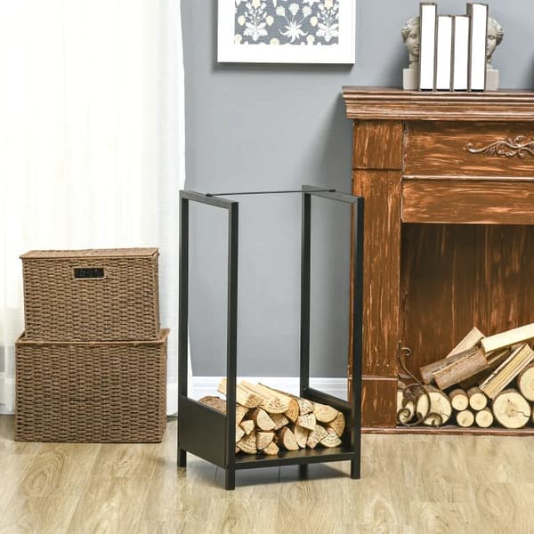 Rootz Brændestativ - Op til 50 Kg - Pulverlakeret stål - Pulverlakering - Indendørs+udendørs - Stål - Sort - 39 x 35 x 76 cm