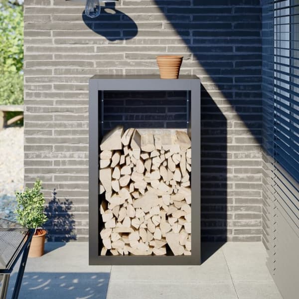 vidaXL Vedstativ antrasitt 60x40x100 cm stål