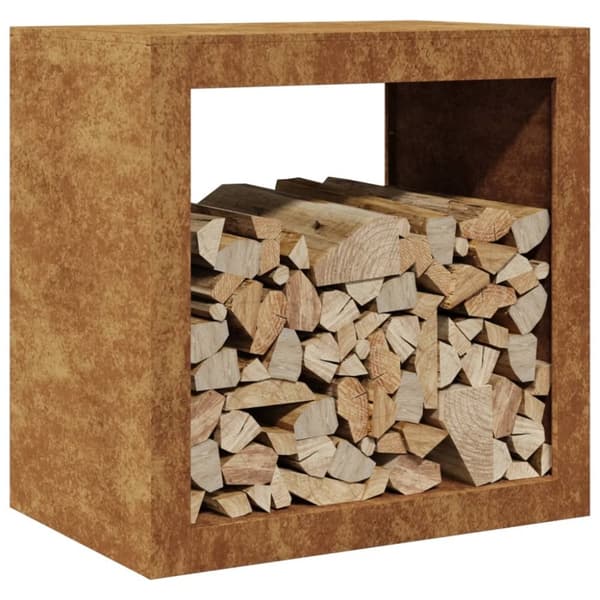 vidaXL Vedstativ 60x40x60 cm oksidert stål