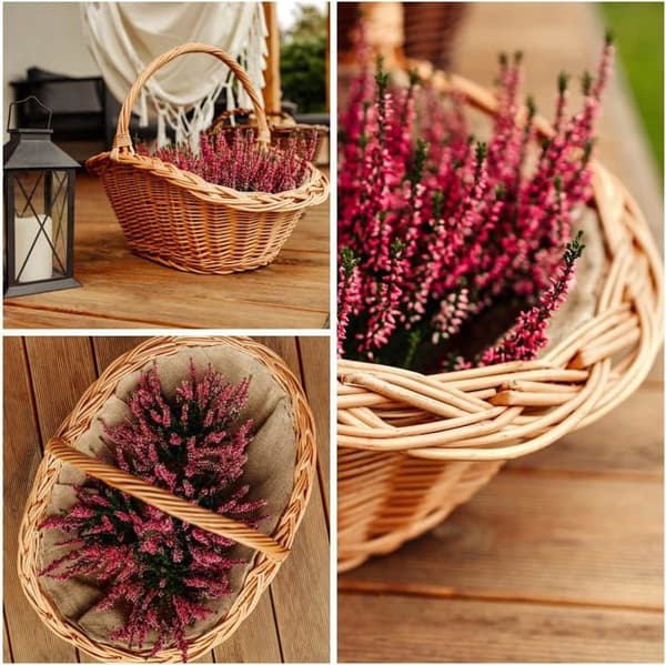 CREATIVE HOME flätad korg - Träförvaring 60x40x39cm - Handvävd - Juteinteriör - Elegant